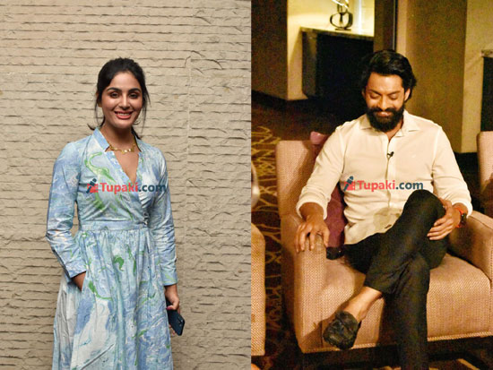 Kalyan Ram Samyuktha menon at Bimbisara promotions in Hyderabad